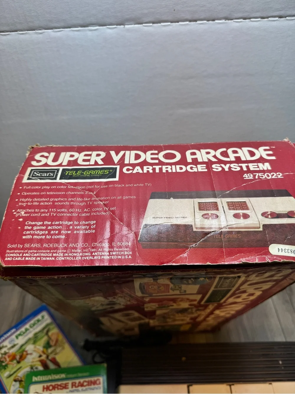 Intellivision Sears Tele-Games Center Super Video Arcade Console, Box & 3 Games